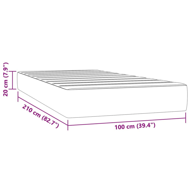 Taschenfederkernmatratze Dunkelblau 100x210x20 cm Samt