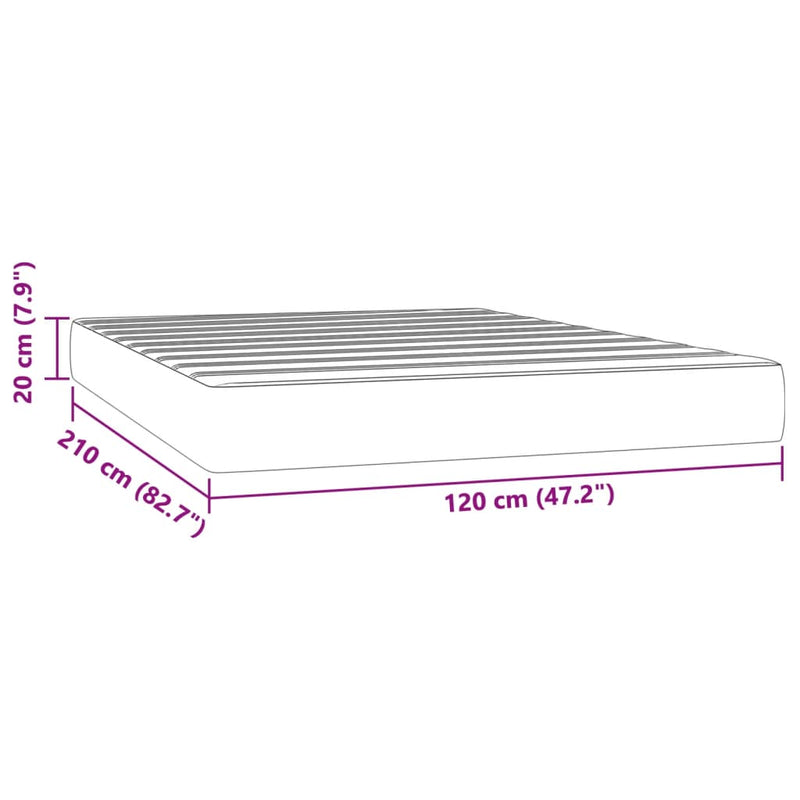 Taschenfederkernmatratze Schwarz 120x210x20 cm Samt