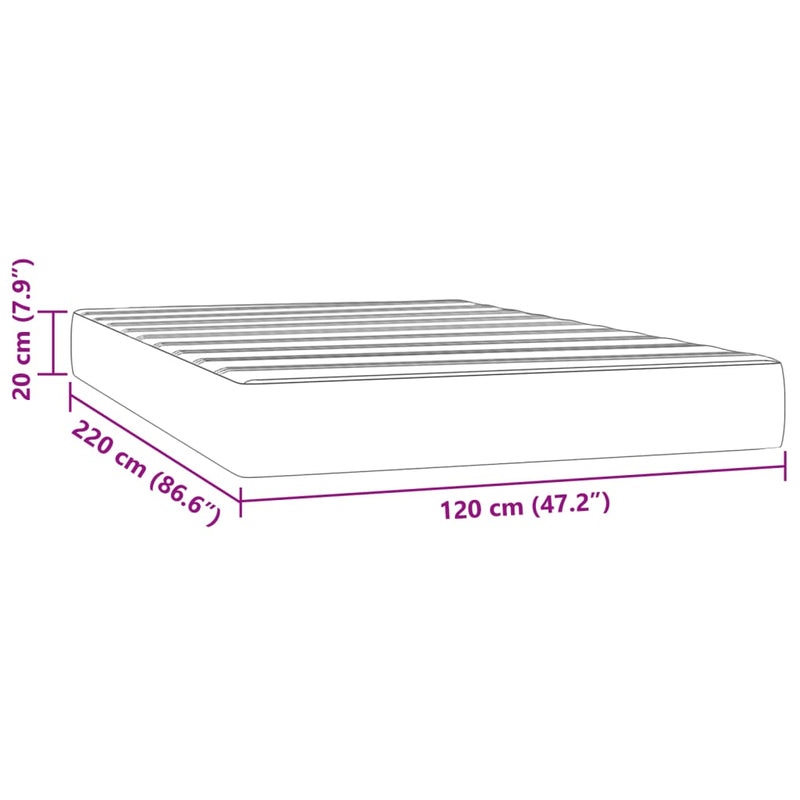 Taschenfederkernmatratze Dunkelblau 120x220x20 cm Samt