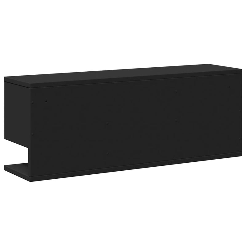 Wandschrank 80x20x30 cm Schwarz Holzwerkstoff