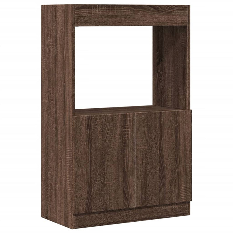 Highboard Braun Eichen-Optik 63x33x100 cm Holzwerkstoff