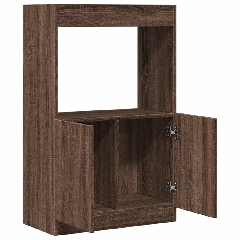 Highboard Braun Eichen-Optik 63x33x100 cm Holzwerkstoff