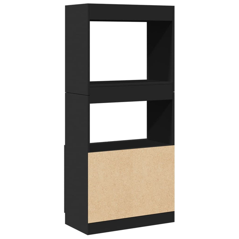 Highboard Schwarz 63x33x140 cm Holzwerkstoff