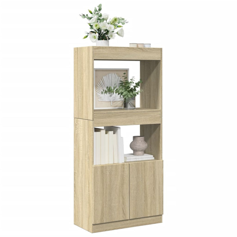 Highboard Sonoma-Eiche 63x33x140 cm Holzwerkstoff