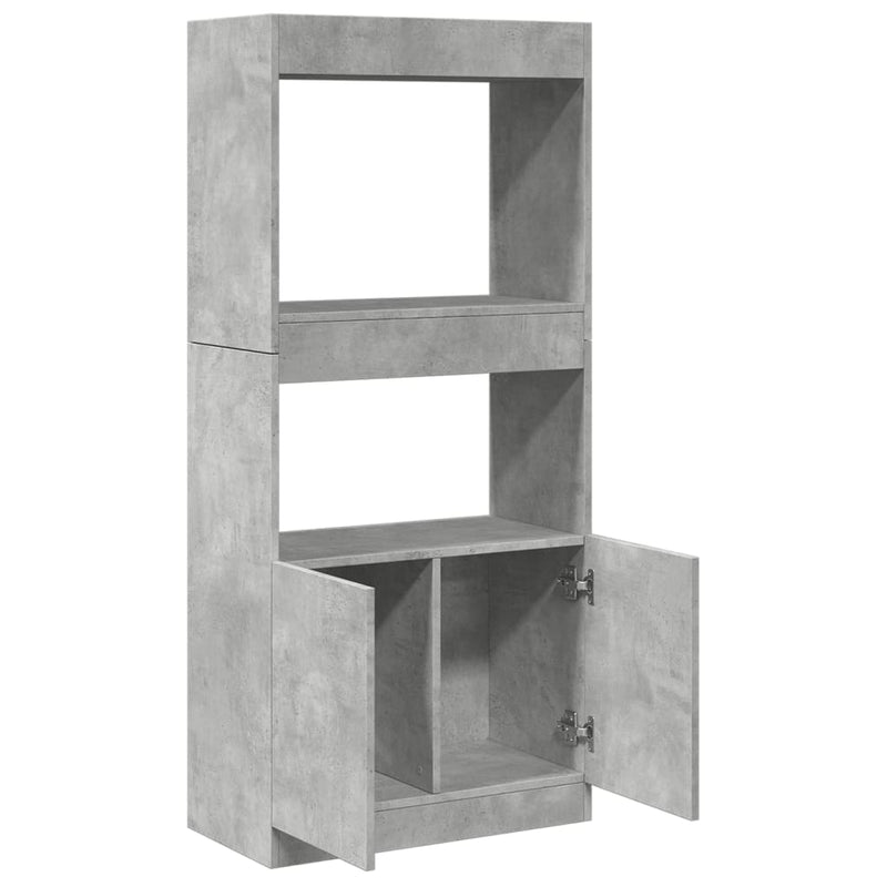 Highboard Betongrau 63x33x140 cm Holzwerkstoff