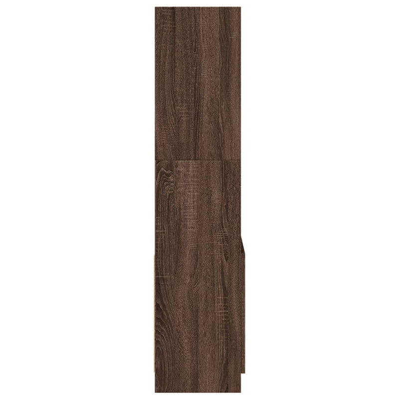 Highboard Braun Eichen-Optik 63x33x140 cm Holzwerkstoff