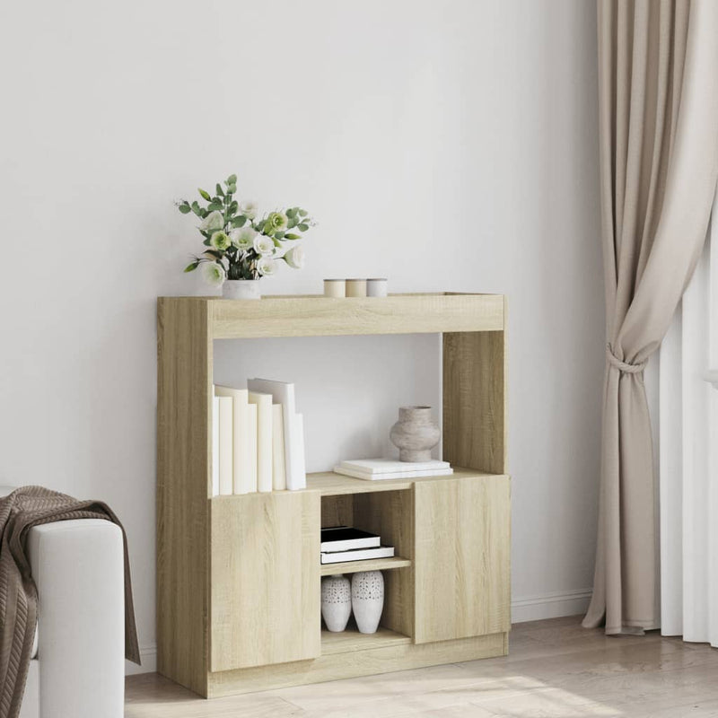 Highboard Sonoma-Eiche 92x33x100 cm Holzwerkstoff