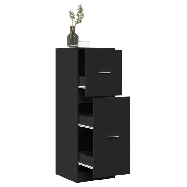 Apothekerschrank Schwarz 40x41x118 cm Holzwerkstoff