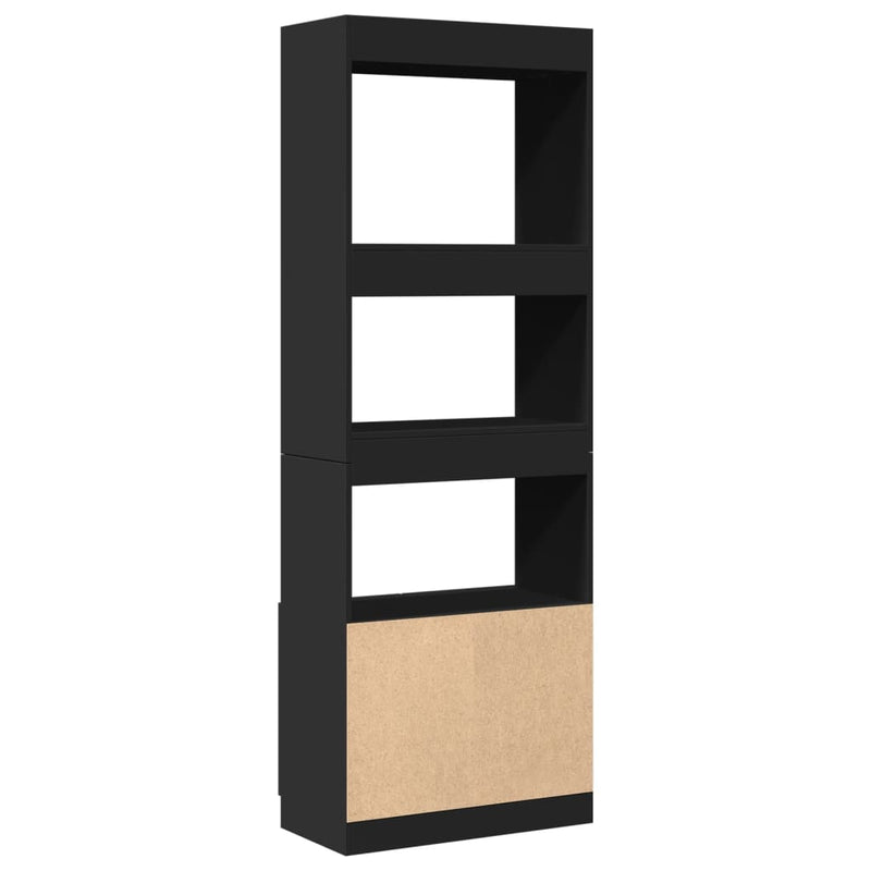 Highboard 63x33x180 cm Schwarz Holzwerkstoff