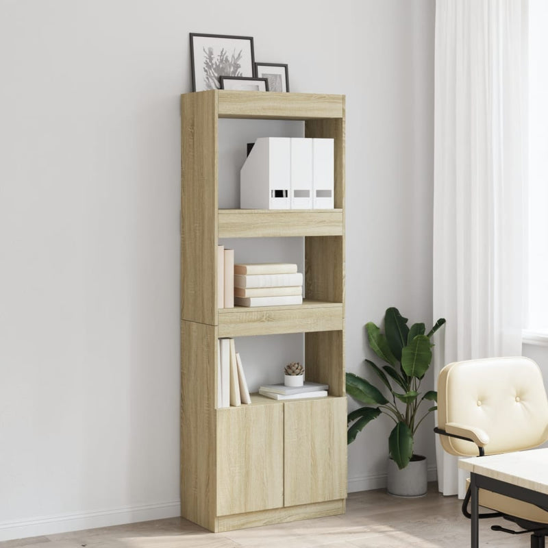 Highboard 63x33x180 cm Sonoma-Eiche Holzwerkstoff