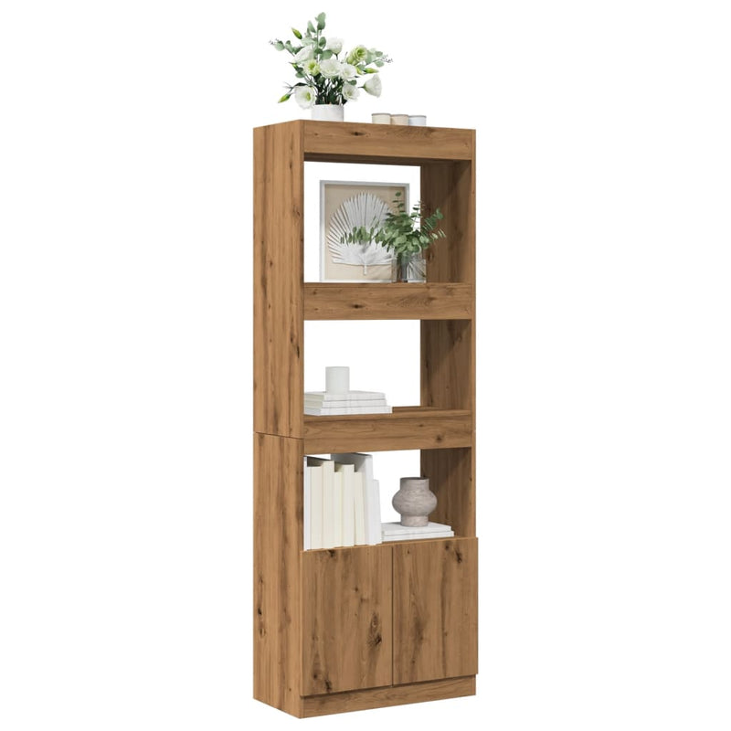 Highboard Artisan-Eiche 63x33x180 cm Holzwerkstoff