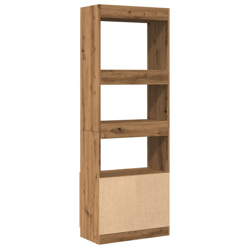 Highboard Artisan-Eiche 63x33x180 cm Holzwerkstoff