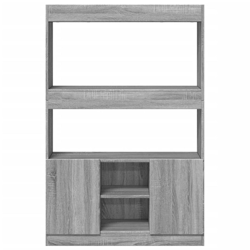 Highboard Grau Sonoma 92x33x140 cm Holzwerkstoff