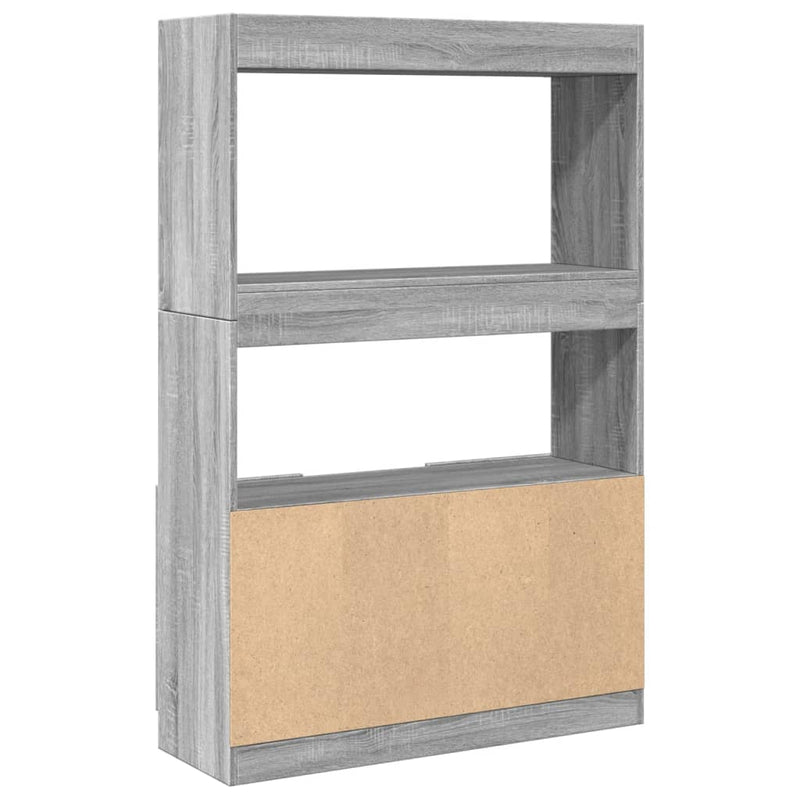 Highboard Grau Sonoma 92x33x140 cm Holzwerkstoff