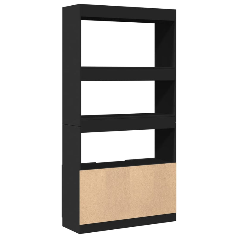 Highboard Schwarz 92x33x180 cm Holzwerkstoff