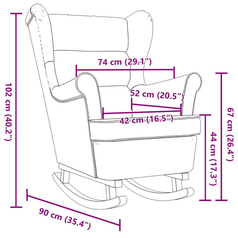 Schaukelsessel Hellgrau 74x90x102 cm Stoff