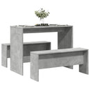 3-Tlg. Esstisch Und Bank Set Holzwerkstoff