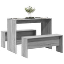 3-Tlg. Esstisch Und Bank Set Holzwerkstoff