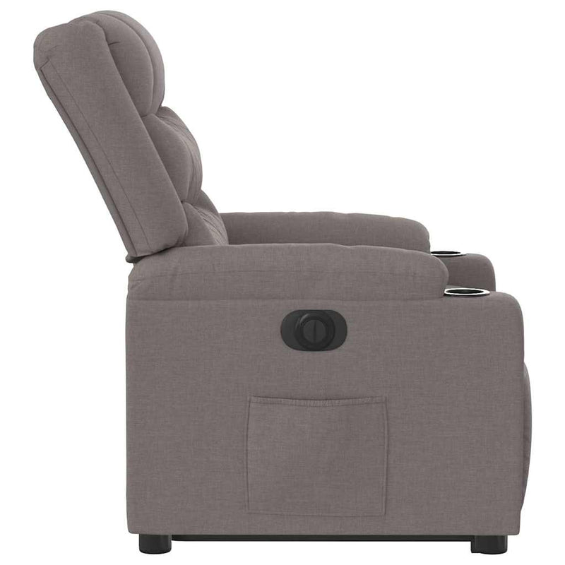 Relaxsessel mit Aufstehhilfe Elektrisch Taupe Stoff