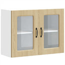 Küchen-Hängeschrank Mit Glastür Sonoma-Eiche Holzwerkstoff Sonoma Eiche