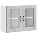 Küchen-Hängeschrank Mit Glastür Holzwerkstoff Grau Sonoma