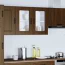 Küchen-Hängeschrank Mit Glastür Kalmar Braun Eichen-Optik Braune Eiche