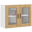 Küchen-Hängeschrank Mit Glastür Artisan-Eiche Holzwerkstoff Eiche Handwerklich
