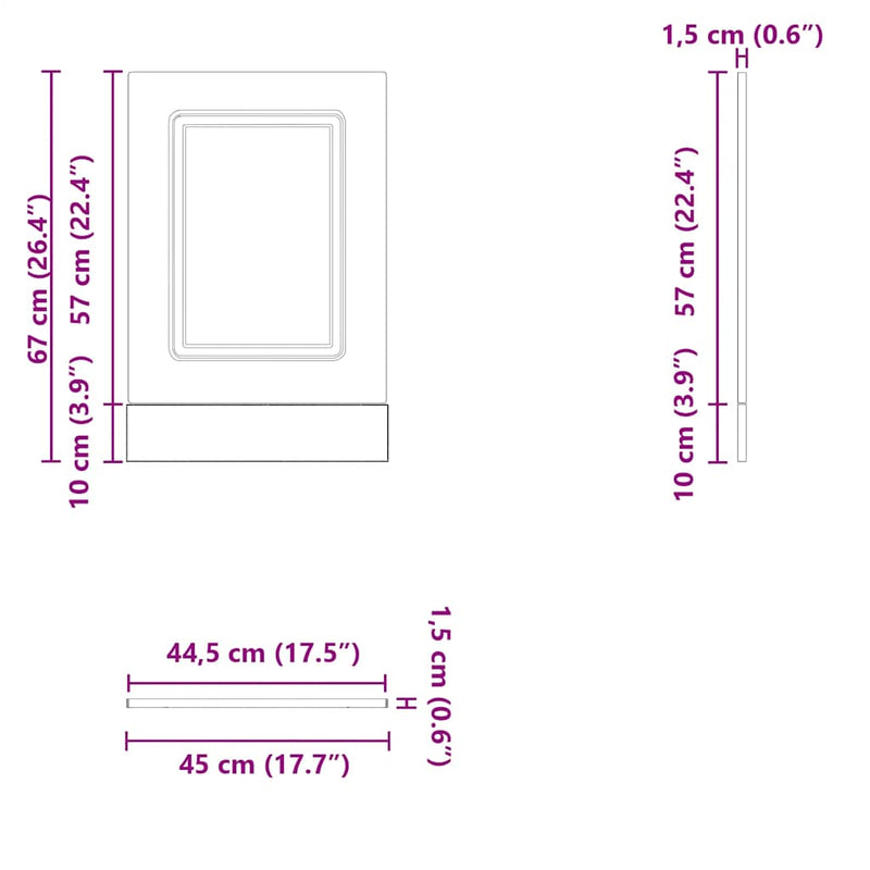 Geschirrspülerblende Kalmar Braun Eichen-Optik 45X1,5X67 Cm Braune Eiche