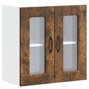 Küchen-Hängeschrank Mit Glastür Holzwerkstoff Räuchereiche
