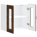 Küchen-Hängeschrank Mit Glastür Holzwerkstoff Räuchereiche