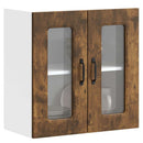 Küchen-Hängeschrank Mit Glastür Holzwerkstoff Räuchereiche