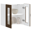 Küchen-Hängeschrank Mit Glastür Kalmar Braun Eichen-Optik Braune Eiche