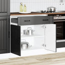 Küchen-Unterschrank Lucca Holzwerkstoff Schwarz