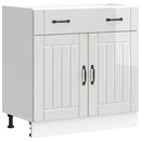 Küchen-Unterschrank Lucca Holzwerkstoff Hochglanz-Weiß