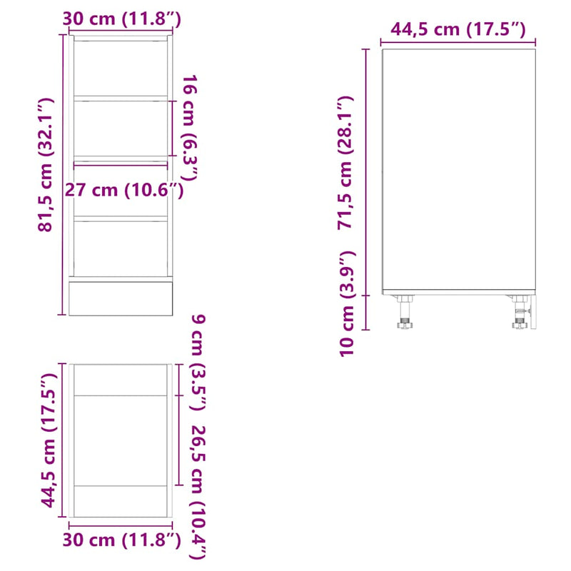 Unterschrank Sonoma-Eiche 30x44,5x81,5 cm Holzwerkstoff