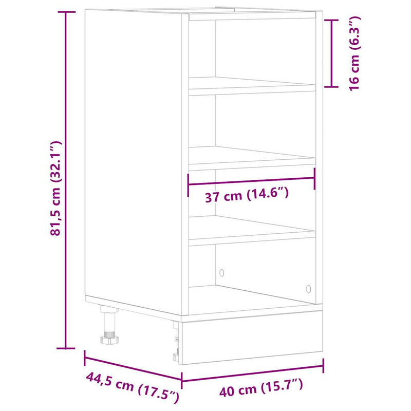 Unterschrank Betongrau 40x44,5x81,5 cm Holzwerkstoff