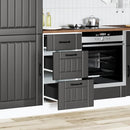 Küchen-Unterschrank Lucca Holzwerkstoff Schwarz