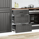 Küchen-Unterschrank Lucca Holzwerkstoff Schwarz