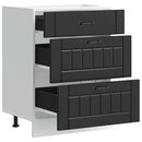 Küchen-Unterschrank Lucca Holzwerkstoff Schwarz