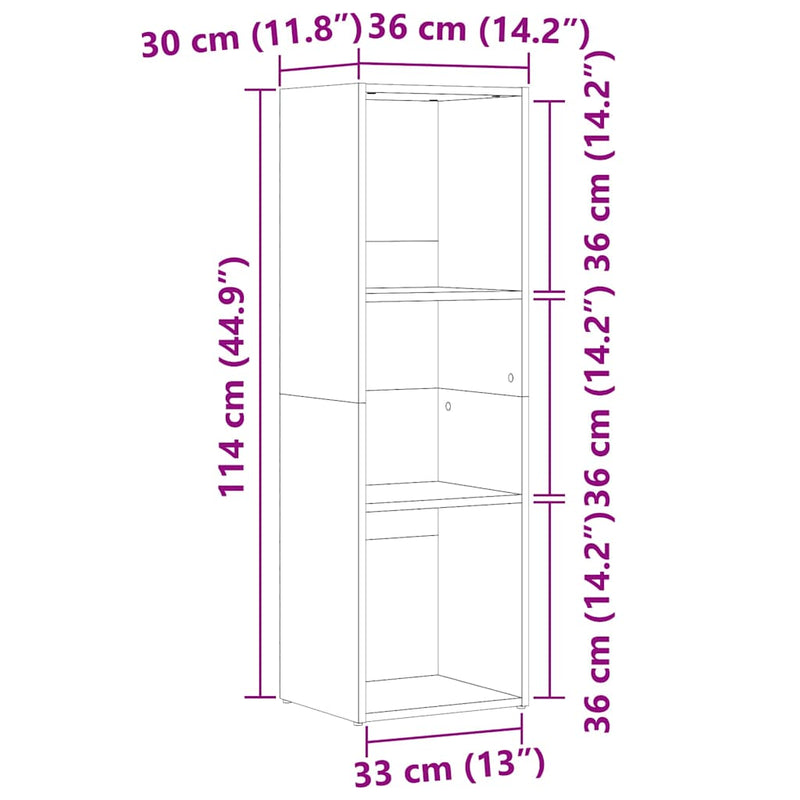 Bücherregal Artisan-Eiche 36x30x114 cm Holzwerkstoff