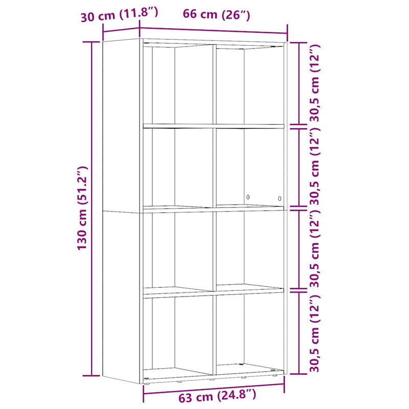 Bücherregal Artisan-Eiche 66x30x130 cm Holzwerkstoff