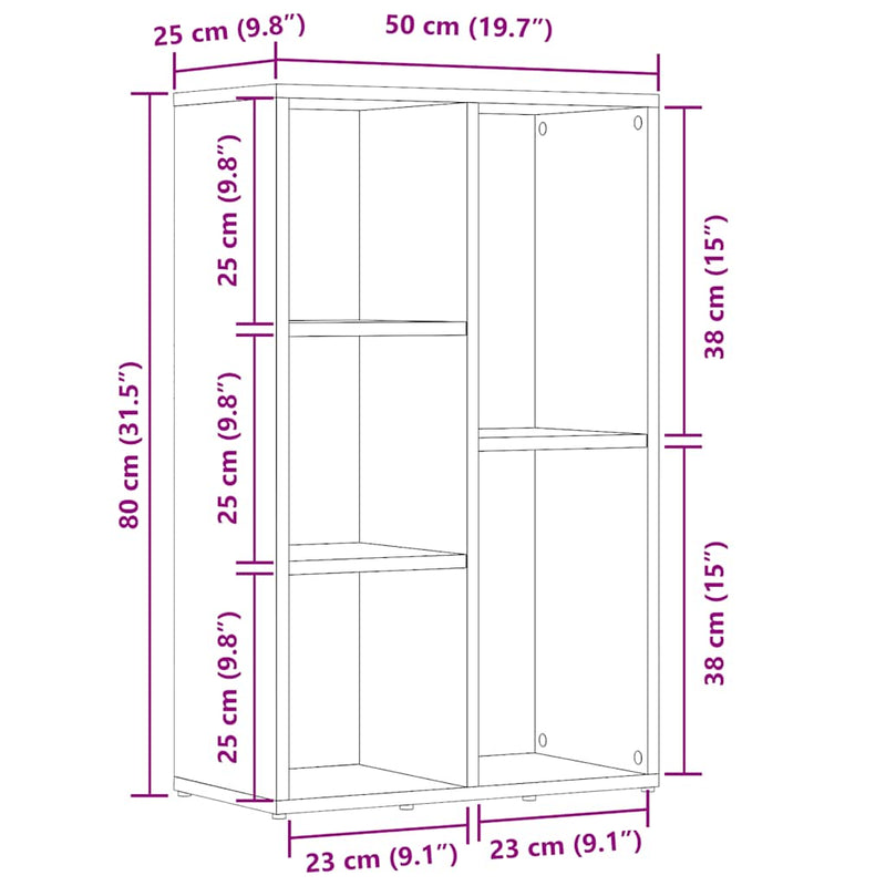 Bücherregal Altholz-Optik 45x25x80 cm Holzwerkstoff