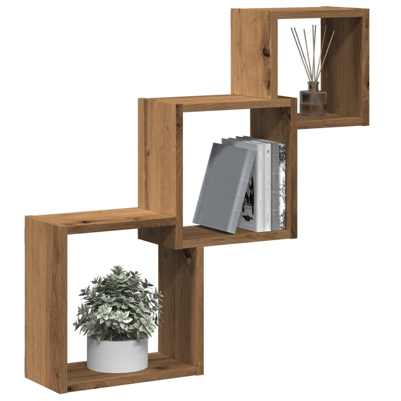 Wandregale Artisan-Eiche 68x15x68 cm Holzwerkstoff