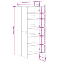Schuhschrank -Optik 80X35,5X180 Cm Holzwerkstoff