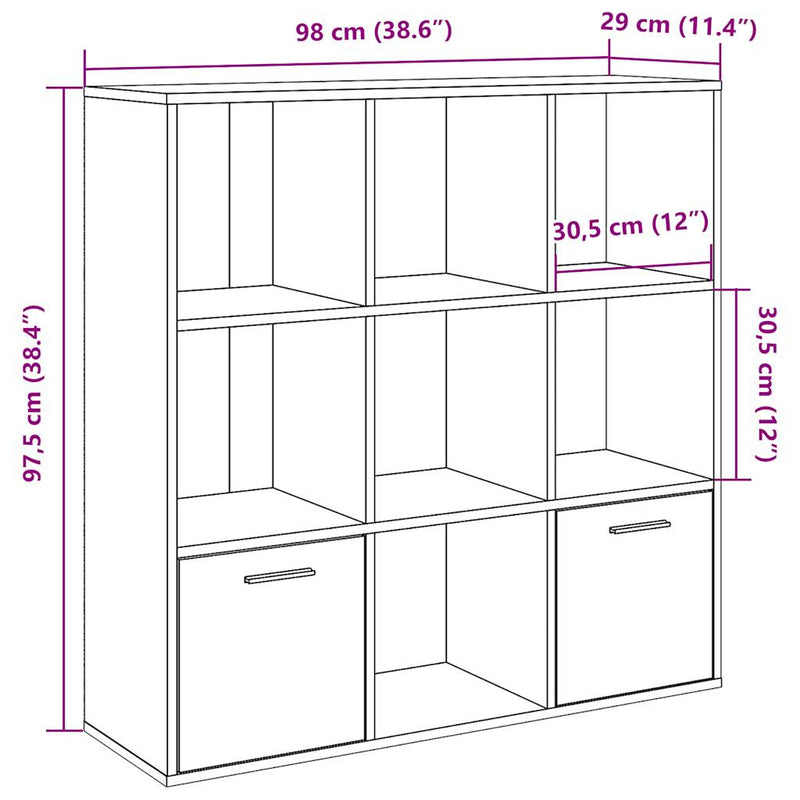 Bücherschrank Altholz-Optik 98x29x97,5 cm Holzwerkstoff