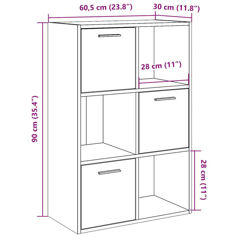 Bücherschrank Altholz-Optik 60,5x30x90 cm Holzwerkstoff