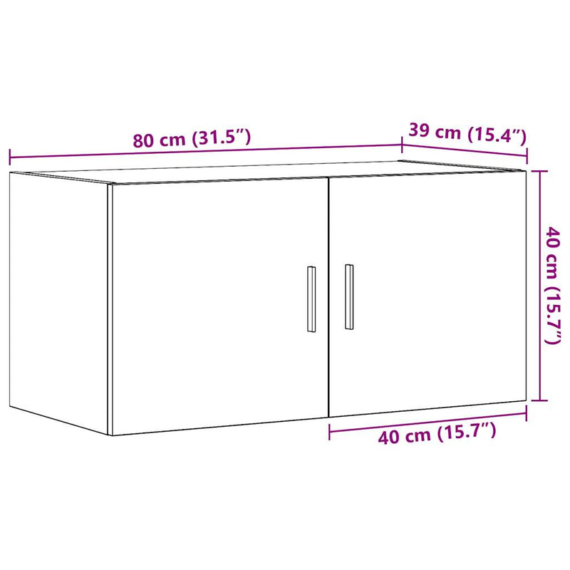 Wandschrank Altholz-Optik 80x39x40 cm Holzwerkstoff