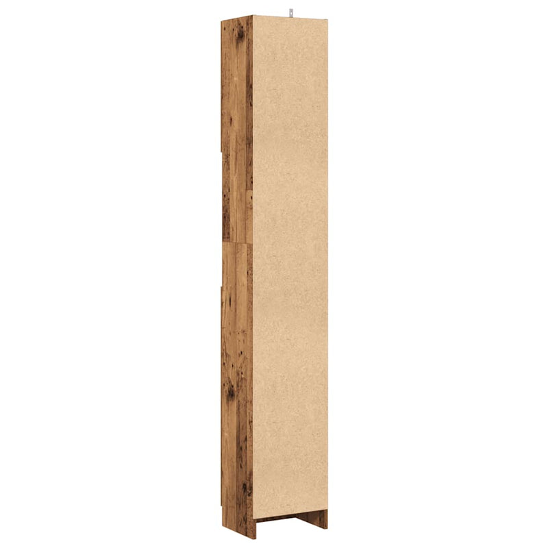 Badschrank Altholz-Optik 32x25,5x190 cm Holzwerkstoff