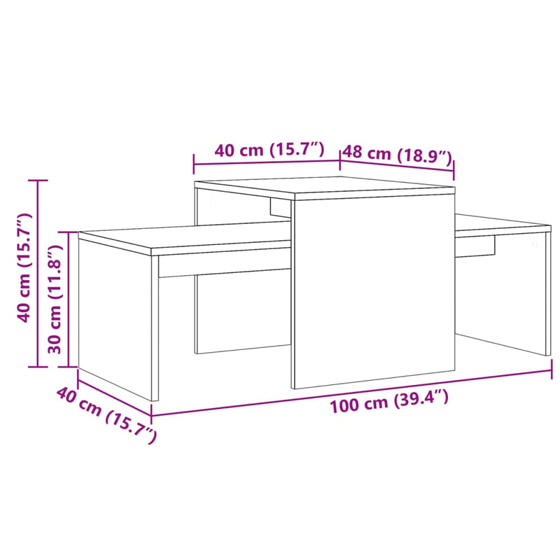 Couchtisch Artisan-Eiche 100x48x40 cm Holzwerkstoff