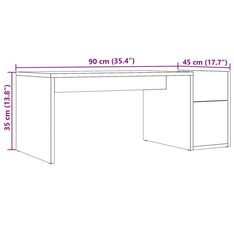 Couchtisch Artisan-Eiche 90x45x35 cm Holzwerkstoff